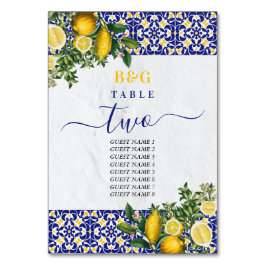 レモン地中海のの結婚旅程 テーブルナンバー