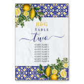 レモン地中海のの結婚旅程 テーブルナンバー (裏面)
