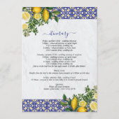 レモン地中海のの結婚旅程 プログラム (裏面)