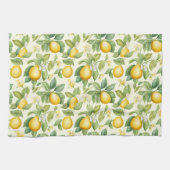 レモン地中海のの花柑橘類 キッチンタオル (横)
