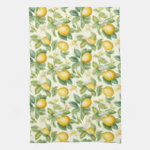 レモン地中海のの花柑橘類 キッチンタオル (縦)