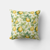 レモン地中海のの花柑橘類 クッション (正面)