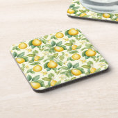 レモン地中海のの花柑橘類 コースター (左側)