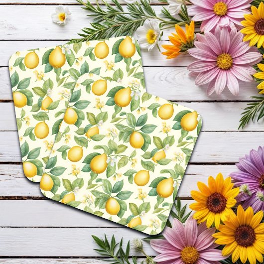 レモン地中海のの花柑橘類 コースター