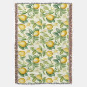 レモン地中海のの花柑橘類 スローブランケット (正面縦)