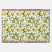 レモン地中海のの花柑橘類 スローブランケット (正面)