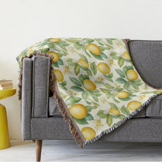 レモン地中海のの花柑橘類 スローブランケット