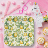 レモン地中海のの花柑橘類 ペーパープレート (パーティー)