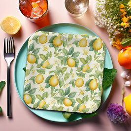 レモン地中海のの花柑橘類 ペーパープレート