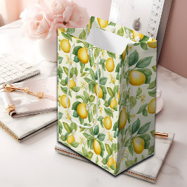 レモン地中海のの花柑橘類 ミディアムペーパーバッグ
