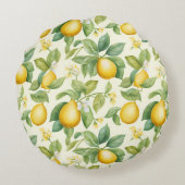 レモン地中海のの花柑橘類 ラウンドクッション (裏面)