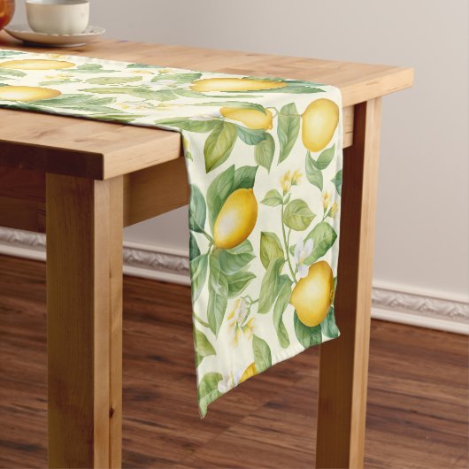 レモン地中海のの花柑橘類 ロングテーブルランナー (インサイチュ)