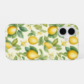 レモン地中海のの花柑橘類 iPhone 16ケース (裏面横)