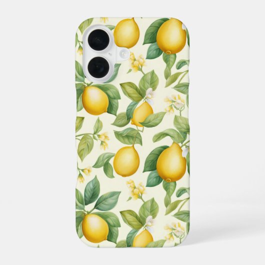 レモン地中海のの花柑橘類 iPhone 16ケース (裏面)