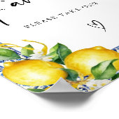 レモン地中海のズブライダルシャワーウィズサイン ポスター (角)