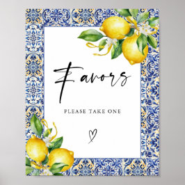 レモン地中海のズブライダルシャワーウィズサイン ポスター