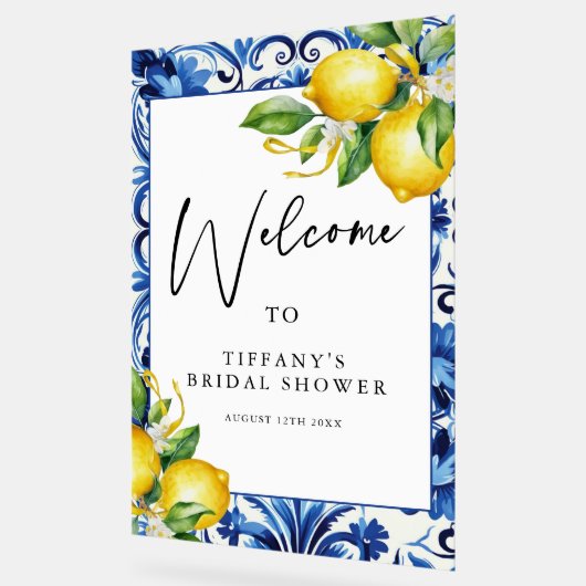 レモン地中海のズブライダルシャワーウェルカムサイン アクリルサイン (傾斜)