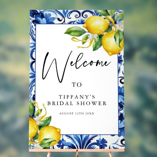 レモン地中海のズブライダルシャワーウェルカムサイン アクリルサイン (ニュートラル)
