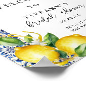 レモン地中海のズブライダルシャワーウェルカムサイン ポスター (角)