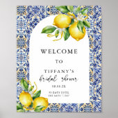 レモン地中海のズブライダルシャワーウェルカムサイン ポスター (正面)