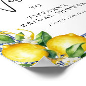 レモン地中海のズブライダルシャワーウェルカムサイン ポスター (角)