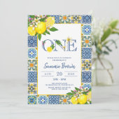 レモン地中海のフォトガール1st誕生日パーティー 招待状 (スタンド正面)