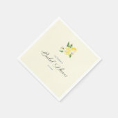 レモン地中海のブライダルシャワーイタリアン スタンダードカクテルナプキン (角)