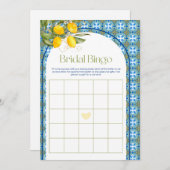 レモン地中海のブライダルシャワービンゴゲームカード 招待状 (正面/裏面)