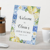 レモン地中海のブライダルシャワーペデスタルサイン 台座サイン (インサイチュ)