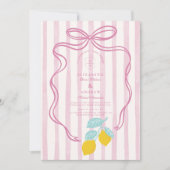 レモン地中海の付きピ結婚ックコケット 招待状 (正面)