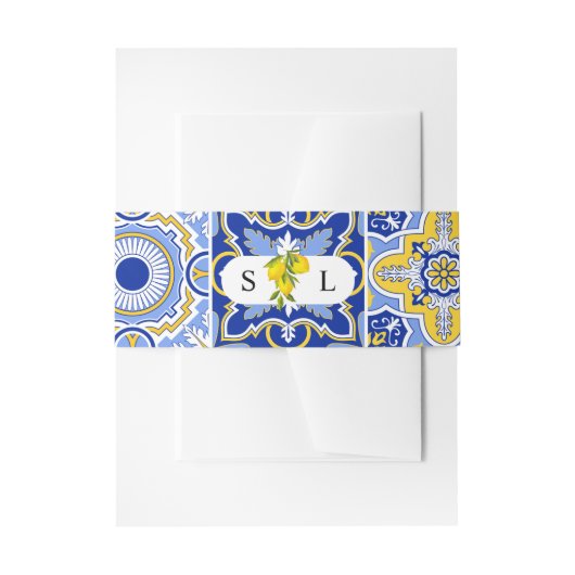 レモン地中海の結婚式招待状ベリーバンド 招待状ベリーバンド (正面例)