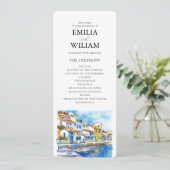 レモン地中海の結婚式 プログラムカード 招待状 (スタンド正面)