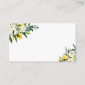 レモン地中海の赤ちゃんシャワーおむつラッフル エンクロージャーカード (裏面)