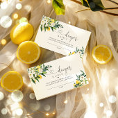 レモン地中海の赤ちゃんシャワーおむつラッフル エンクロージャーカード