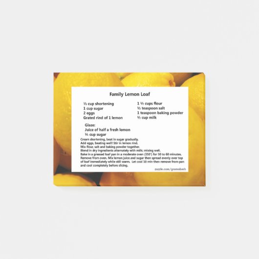 レモン塊のレシピのポスト・イット ポストイット (正面)