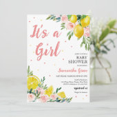 レモン女の子ベビーシャワー 招待状 (スタンド正面)