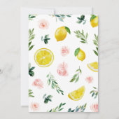 レモン女の子ベビーシャワー 招待状 (裏面)
