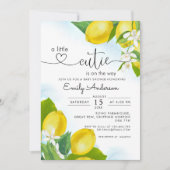 レモン少しかわいこちゃんが途中の赤ちゃんシャワー 招待状 (正面)