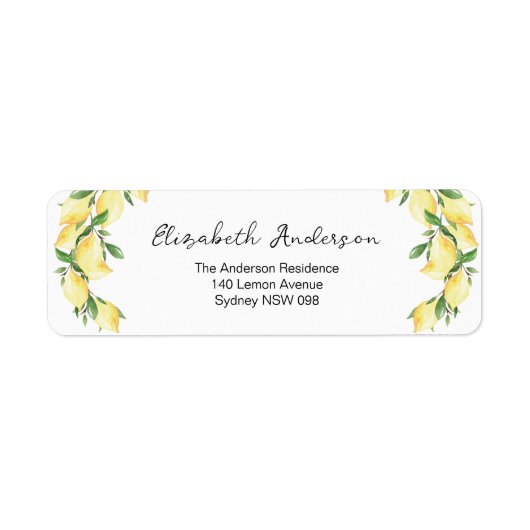 レモン差出人住所ラベル ラベル (正面)