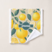 レモン幾何パタカラフルーン バスタオルセット (ウォッシュタオル)