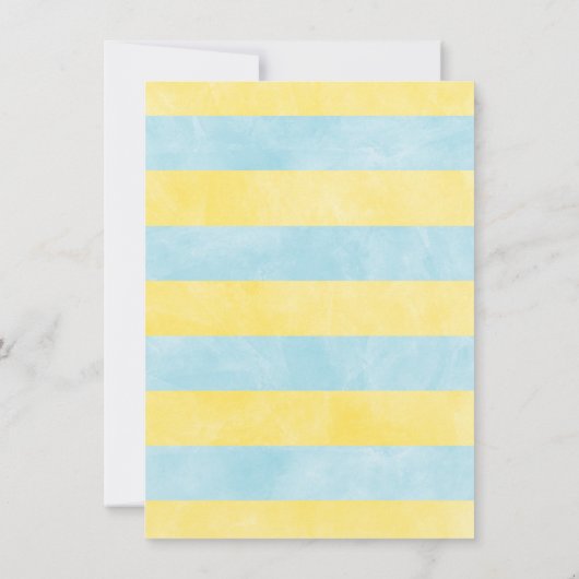 レモン幾何学的フレームブルーボーイベビーシャワー 招待状 (裏面)