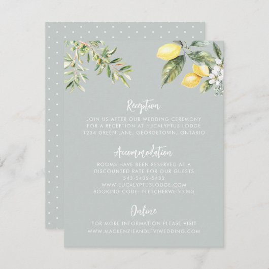レモン庭園の結婚式詳細エンクロージャカード エンクロージャーカード (正面/裏面)