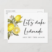 レモン延期された日付の結婚変更 ポストカード (正面/裏面)