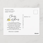 レモン延期された日付の結婚変更 ポストカード (裏面)