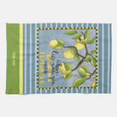 レモン引用文あなたの名ストライプの前 キッチンタオル (横)