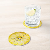 レモン引用文 ラウンドペーパーコースター (インサイチュ)