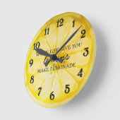 レモン引用文 ラウンド壁時計 (傾斜)