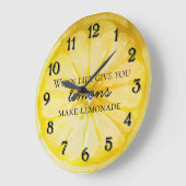 レモン引用文 ラウンド壁時計 (傾斜)