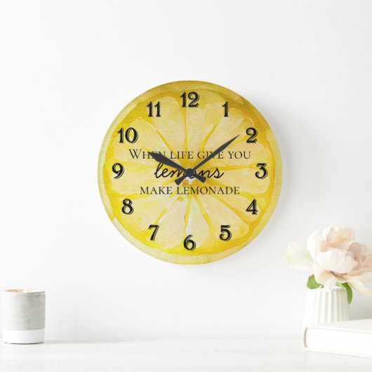 レモン引用文 ラウンド壁時計 (ホーム)