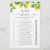 レモン彼は彼女はブライダルシャワーゲームを言った (正面)